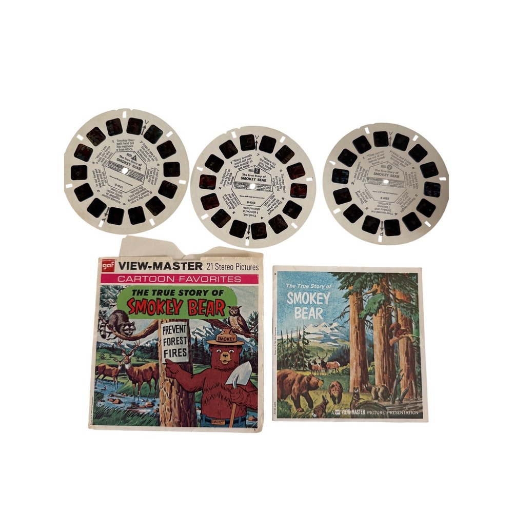 Vintage View-Master Model C Bakelite Viewer w/ 1969 Smokey Bear 3-Reel Set B405 - Picture 12 of 16